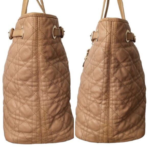 CHRISTIAN DIOR AUTHENTIC PANAREA COATED TAN CANVAS SHOPPER TOTE LATTE HANDBAG - Picture 5 of 14